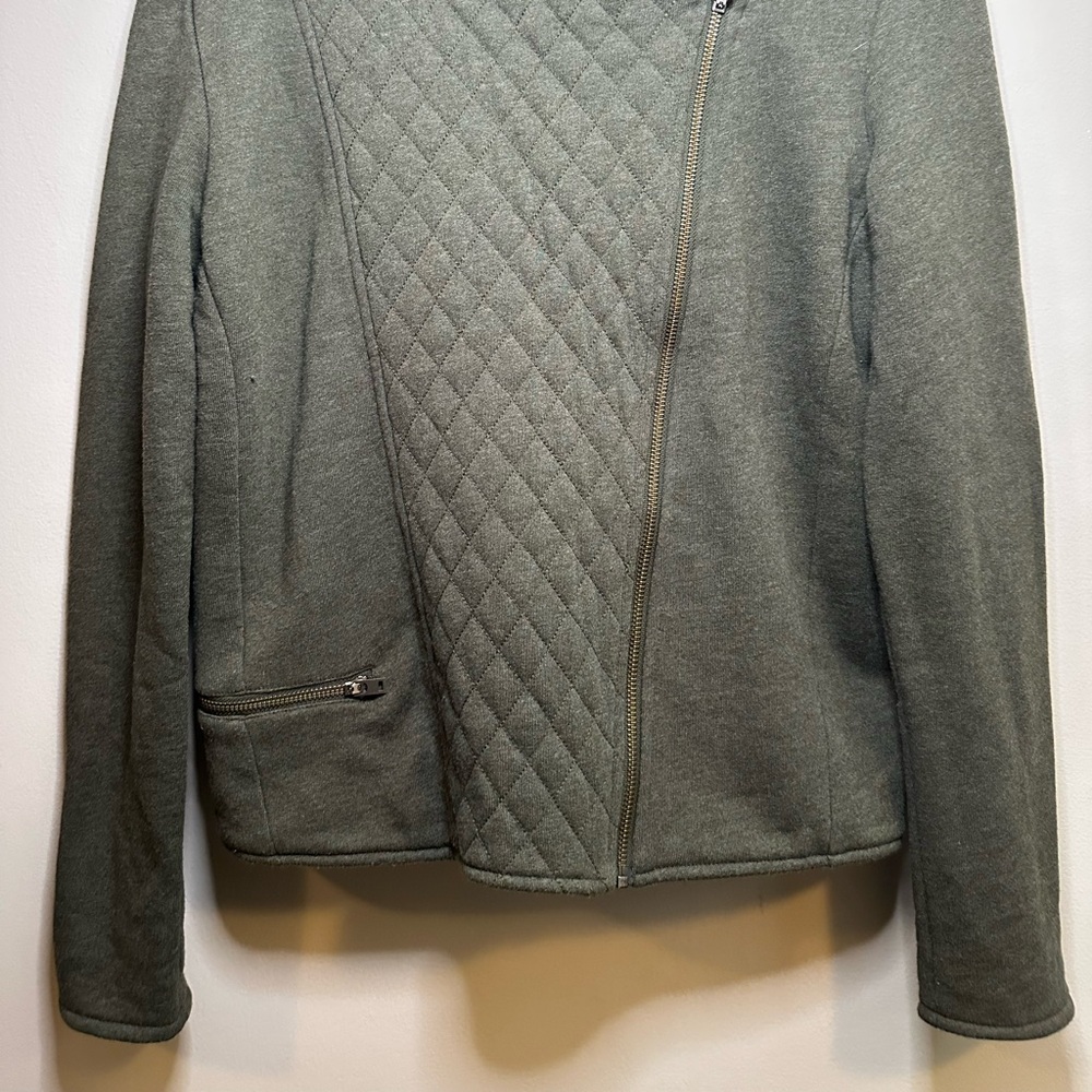 Athleta Green Quilted Blazer Fitted Silhouette
